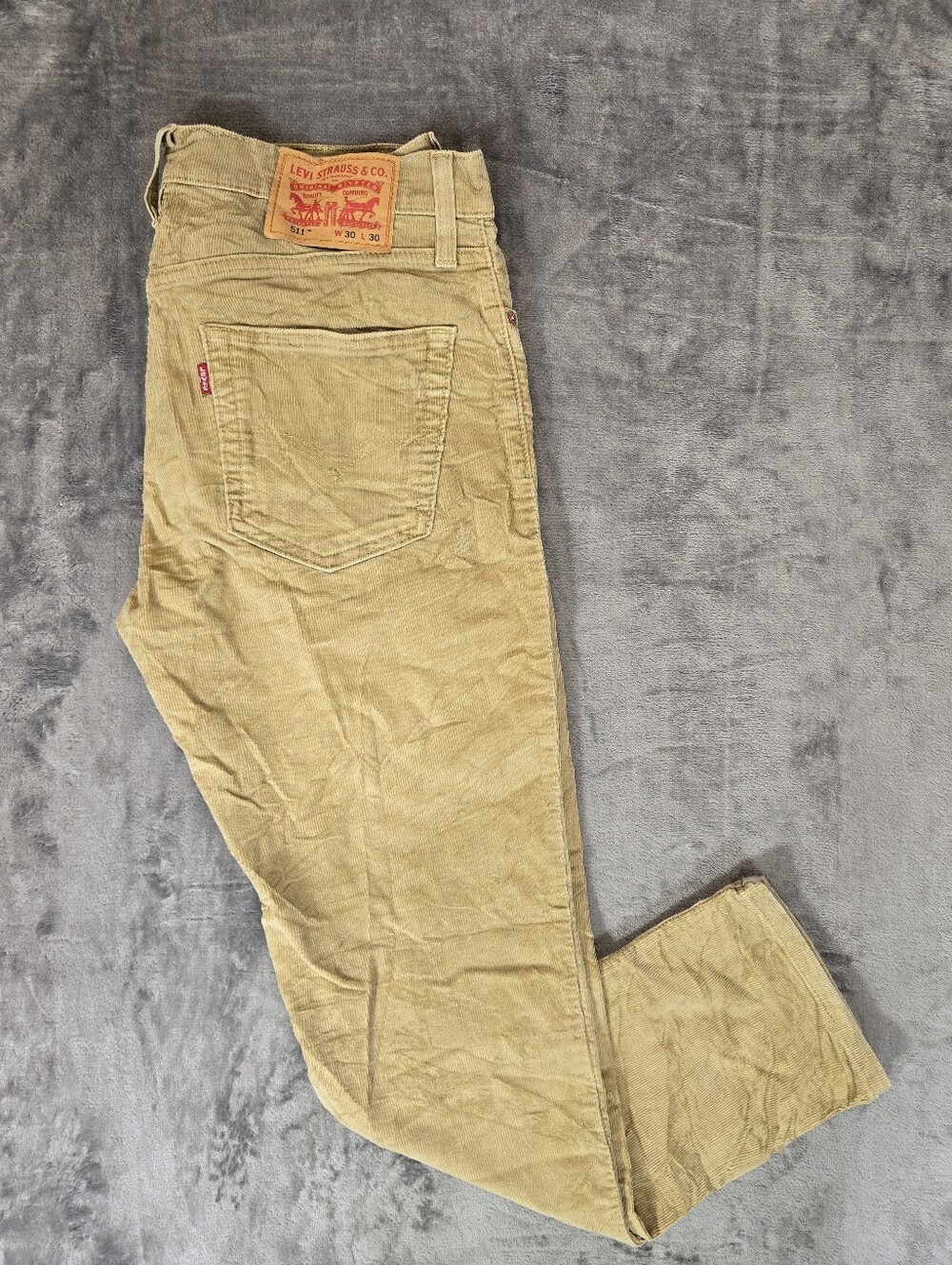 Levi's 511 Corduroy Pants Size 30x30 Beige Tan Khaki